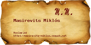 Masirevits Miklós névjegykártya
